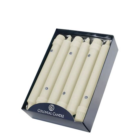 colonial candle classic taper candle unscented 8 in ivory 12 pack