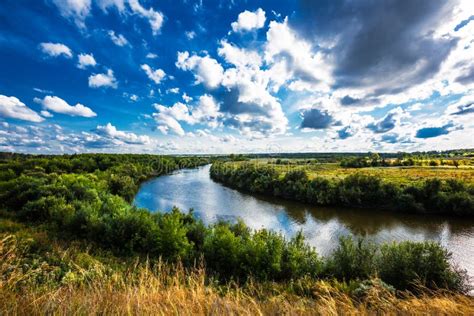 Summer River Landscape Siberia Russia Stock Photo Image Of August