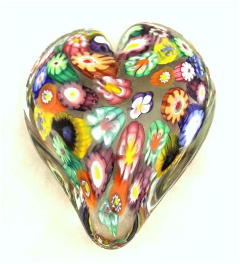 Impressionist Heart Paperweight By Ken Hanson And Ingrid Hanson Art Glass Paperweight Artful