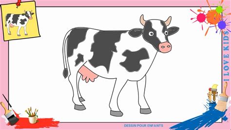 Dessin vache 2 - Comment dessiner une vache FACILEMENT etape par etape