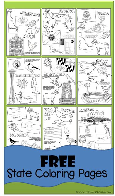 Color the states coloring page. Free State Coloring Pages | Homeschool, Teaching geography ...