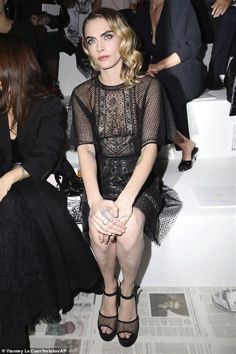 Cara Delevingne Stuns In A Delicate Sheer Lace Dress At Diors Paris