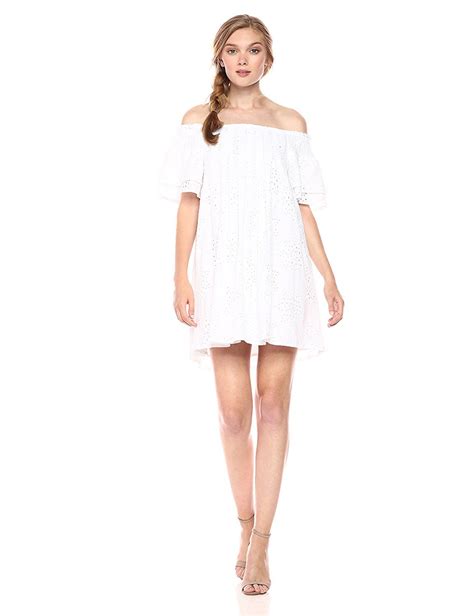 Joa Womens Eyelet Lace Off The Shoulder Dress White 79 Dresses