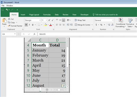Insert Excel Chart Into Word