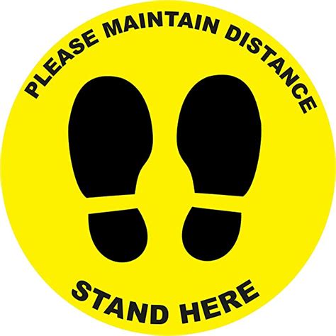 4 X Please Maintain Distance Social Distancing Landscape Floor Safety