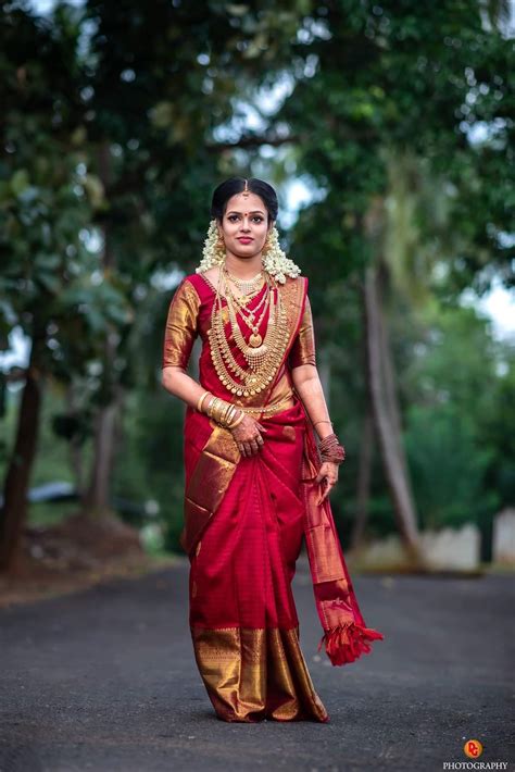 Chilli Red Kanchipuram Silk Saree In Inches Border Ph