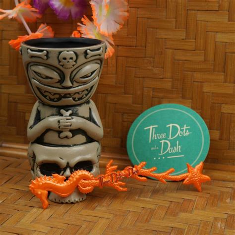 Tiki Mug Skully Totem Three Dots And A Dash Chicago Tiki Farm Swizzle