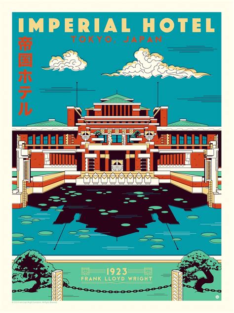 Frank Lloyd Wright I Poster Rétro Con Le Architetture Iconiche