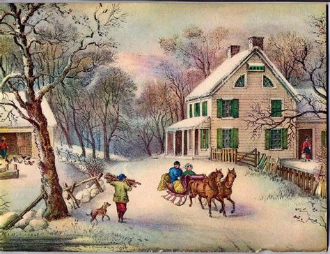 Vintage Winter Snow Scene Textured Litho Print On Cardboard8 Etsy