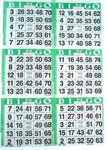 6 Tarjetas De Sobre Verde Bingo Tarjetas De Papel 500 Hoja Cuotas Sin Interés