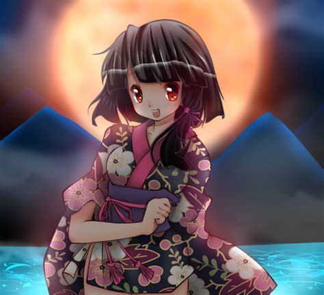 Anime Girl In Kimono Colored By Nucularjello On Deviantart