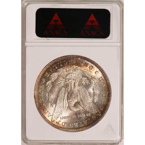 Certified Morgan Silver Dollar 1889 O Ms63 Anacs B Golden Eagle Coins
