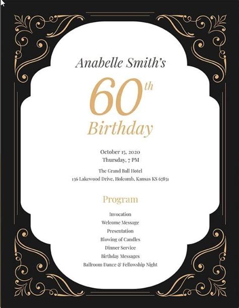 50th Birthday Party Program Outline Birthday Ideas