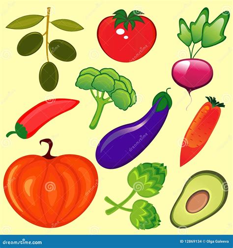 Conjunto De Las Verduras Frescas Ilustración Del Vector Ilustración