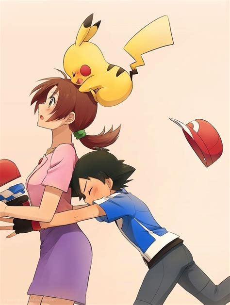 Ash Ketchum and his Mom Imagenes de pokemon pikachu Pokemon personajes Cómics de pokemon