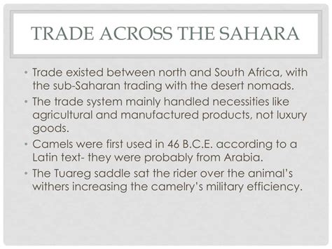 Why were camels essential for the sahara trade? PPT - Trade Civilizations PowerPoint Presentation, free ...