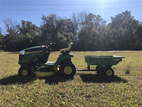 John Deere E110 19 Hp 42 Riding Lawn Mower With Trailer For Sale