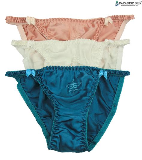 Nwt Lot 3 Silk Womens String Bikinis Panties Solid Tanga Ebay