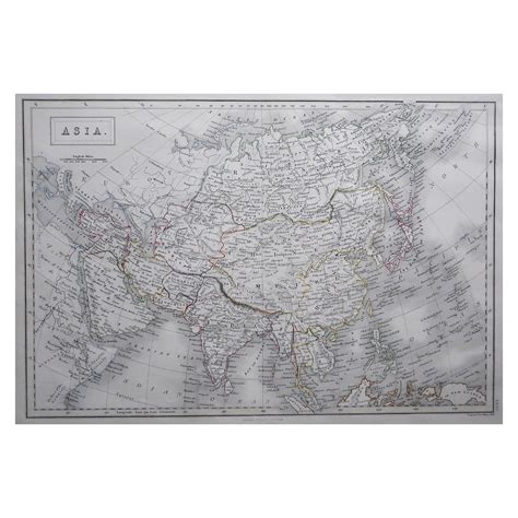 Large Original Vintage Map Of Se Asia With A Vignette Of Singapore At