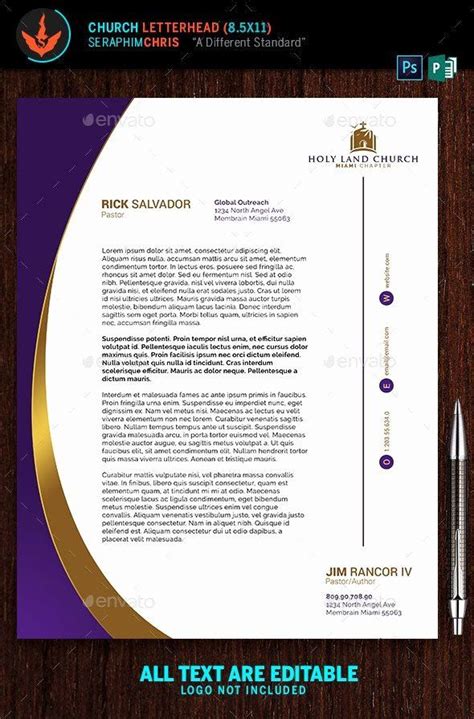 The church letterhead or even another religious letterhead should have their specific styles which have been used from time to time. Church Letterhead Templates Luxury 25 Best Ideas About ...