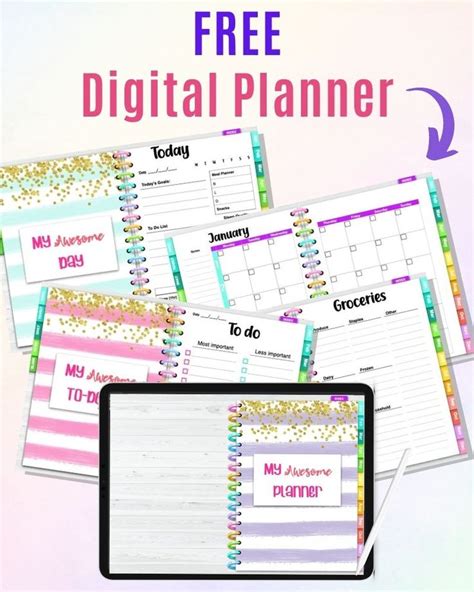Free Digital Planner With Hyperlinks Digital Planner Planner