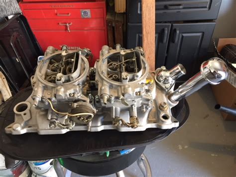 Edelbrock Sbc Dual Quad Intake And Carbs The Hamb