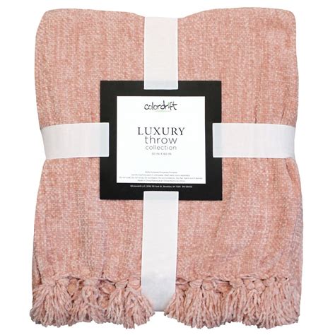Isabell Chenille Throw 50 X 60 Blush Pink At Home Chenille
