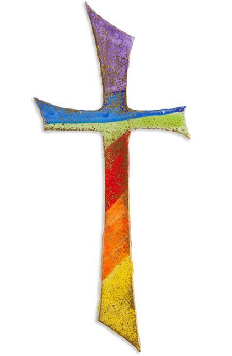Kreuz 16cm, Regenbogenfarben