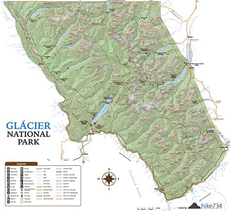 Printable Glacier National Park Map