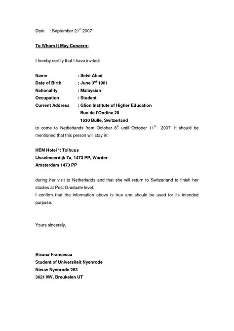 Super Visa Invitation Letter Sample - qwlearn