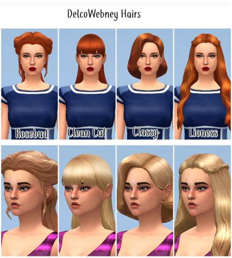 Delcowebney Rosebud And Lioness Hairs Ts4adulthair Ts4baccelf