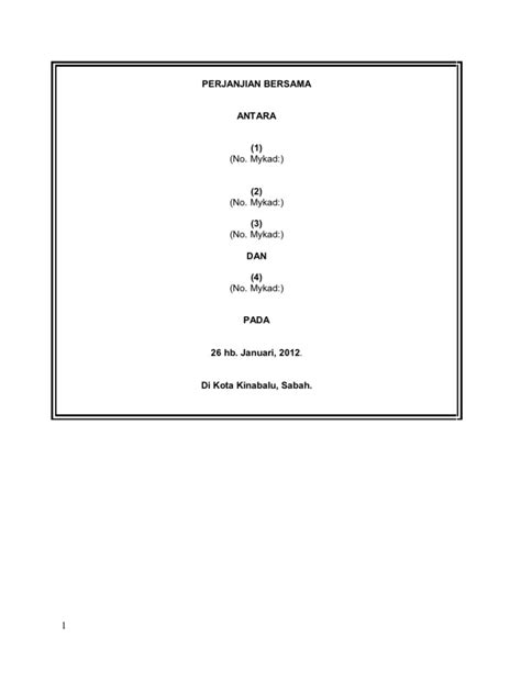 CONTOH SURAT PERJANJIAN
