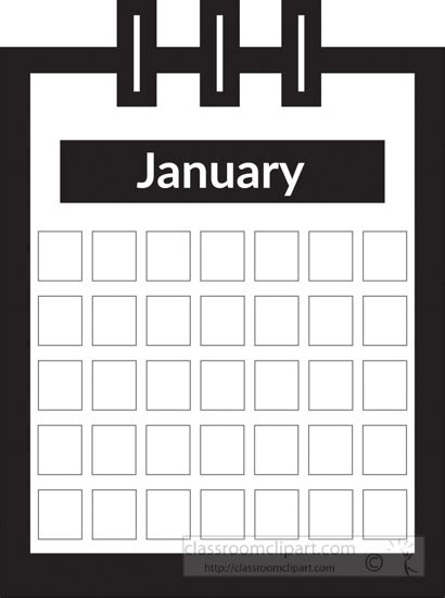 January Calendar Clipart