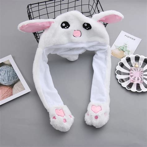 2019 New Cute Plush Toy Bunny Hat Women Girl Knit Cap Hot Rabbit