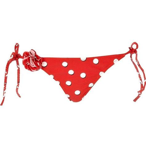 River Island Red Polka Dot Bikini Briefs 6 Liked On Polyvore