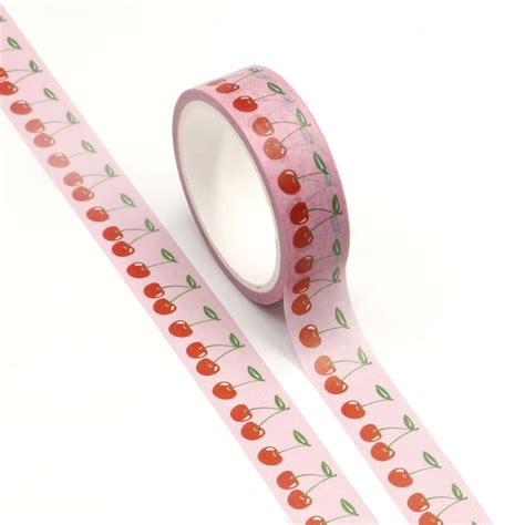 1pcs Creative Pink Cherry Washi Tape Adhesive Paper Tape School Office