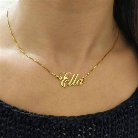 Solid 14k Gold Necklace With Name Personalized Name Etsy In 2021