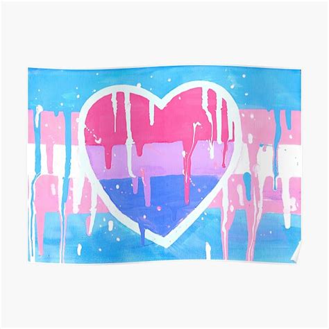 Trans And Bisexual Painted Pride Flag Poster For Sale By Lewin Wild