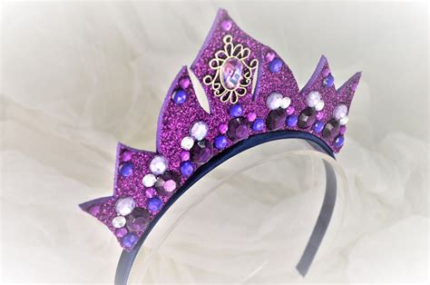 Glitter Crowntiara Headbands Silver And Purple Etsy