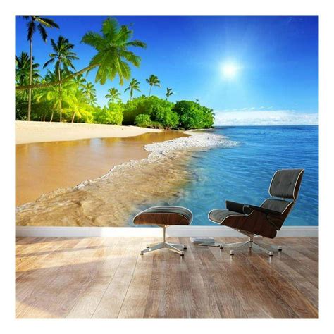 Wall26 Palm Trees On Tropical Beach Vacation Landscape Wall Mural