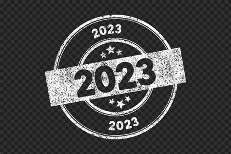 Transparent 2023 White Round Year Date Stamp Citypng