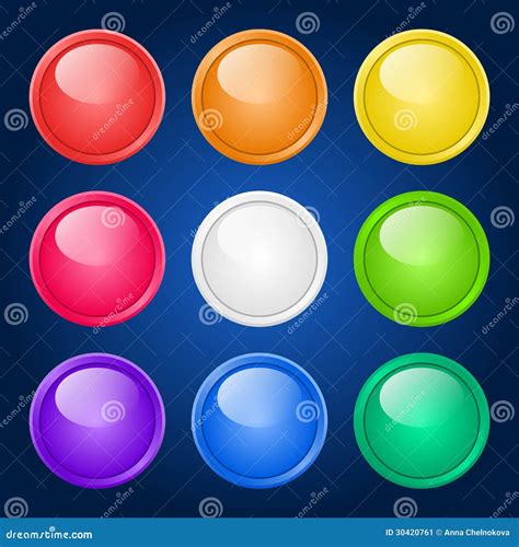 Vector Set Colorful Buttons Stock Vector Illustration Of Elements