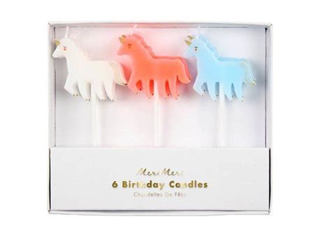 Unicorn Birthday Candles Set Of 6 Unicorn Party Decor Unicorn