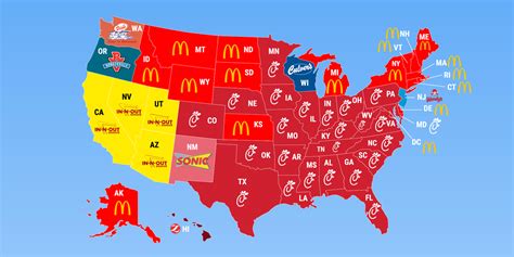 Most Popular Fast Food Restaurants In Every State Business Insider