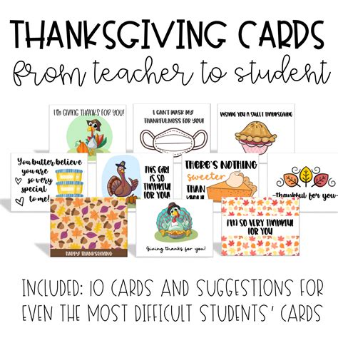 Thanksgiving Cards From Teacher To Students Thanksgiving Cards