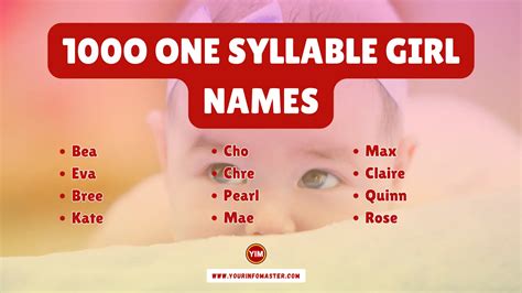 1000 One Syllable Girl Names Syllable Words Your Info Master