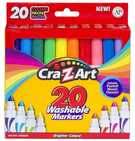 Cra Z Art 20 Count Multicolor Broad Line Washable Markers Back To