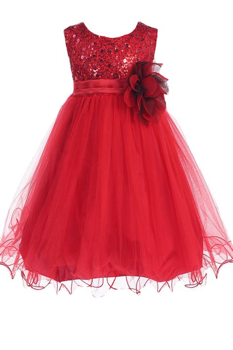 Baby Girls Red Sequin Party Dress W Lettuce Tulle Hem 3 24m Rachels