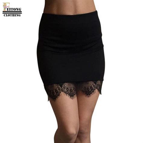 Feitong 2017 Fashion Lace Slim Bodycon Skirt Women High Waist Mini