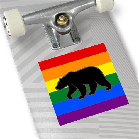 Rainbow Bear Pride Gay Bears LGBT LGBTQ Square Vinyl Etsy